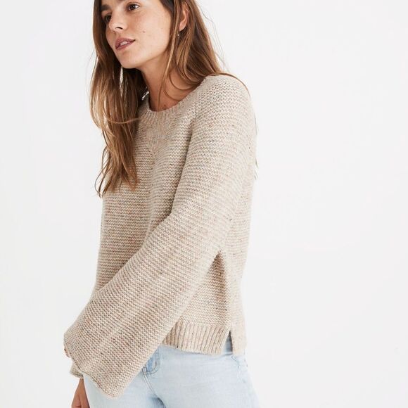 Madewell Flecked Wide Sleeve Alpaca Silk Chunky Knit Sweater Sz XS - Picture 1 of 11